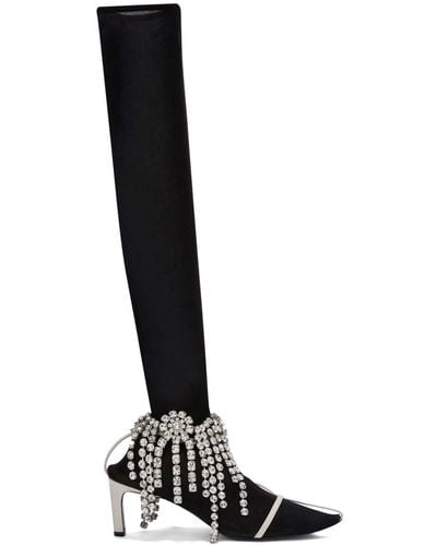 Jil Sander Crystal-embellished Boots - Black
