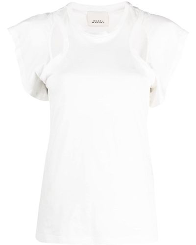 Isabel Marant T-shirt en coton à découpe - Blanc