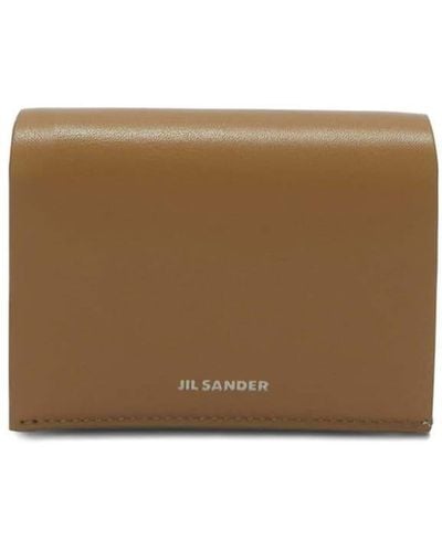 Jil Sander Logo-embossed Folding Leather Wallet - Brown