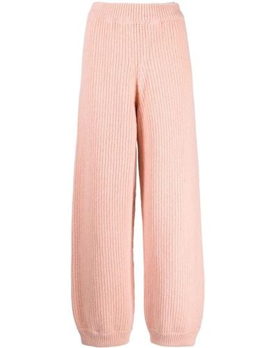 Baserange Ribbed Knitted Pants - Pink