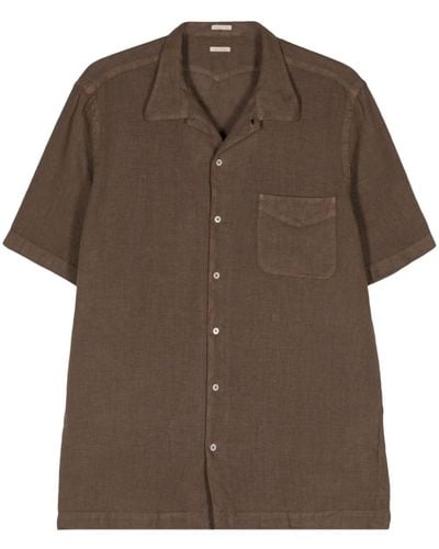 Massimo Alba Linen Short-sleeved Shirt - Brown