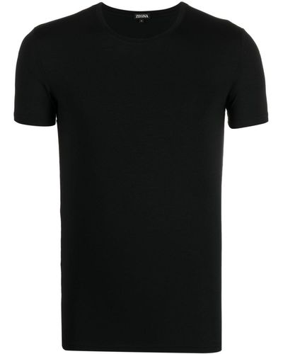 Zegna Short-sleeved Stretch-modal T-shirt - Black