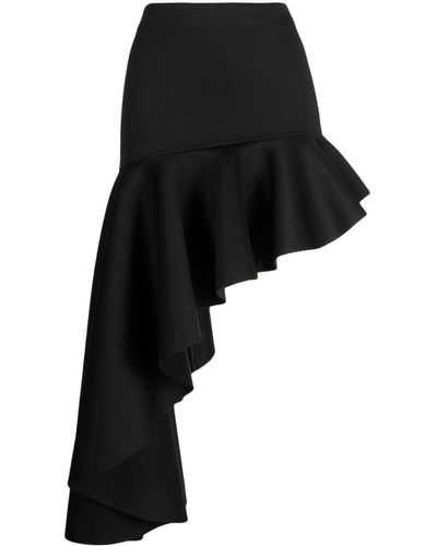 Cynthia Rowley Asymmetric Ruffled Skirt - Black