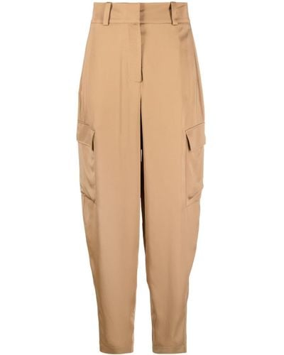 JOSEPH High-waisted Cargo Trousers - Natural