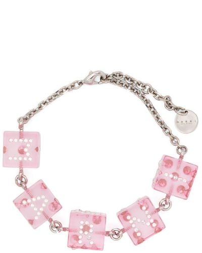 Marni Dice Chain-Link Bracelet - Pink