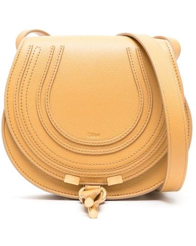 Chloé Small Marcie Leather Crossbody Bag - Natural