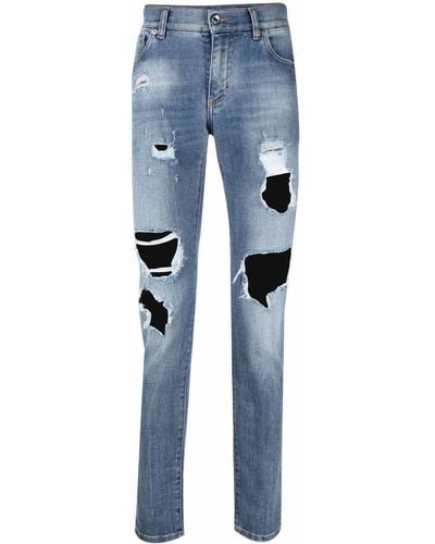 Dolce & Gabbana Jeans skinny con logo - Blu