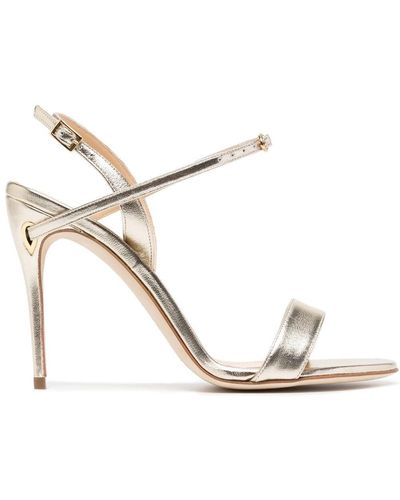 Jennifer Chamandi Tommaso 105mm Heeled Sandals - Metallic