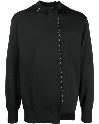 Kolor Asymmetrical Tonal-stitch Sweater - Black