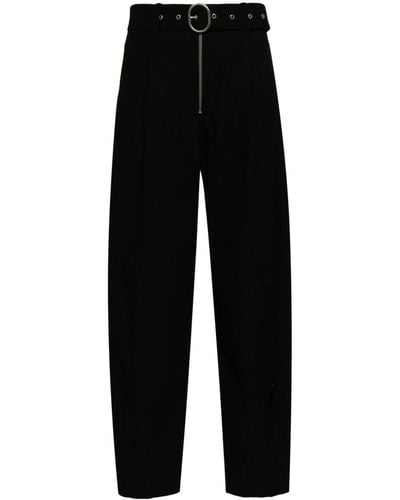 Jil Sander Belted tapered trousers - Negro