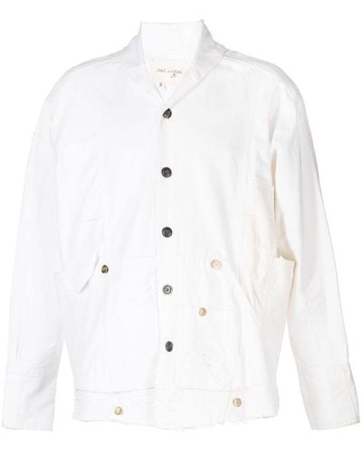 Greg Lauren Fringed Edge Shirt - White