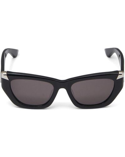 Alexander McQueen Punk Sonnenbrille mit geometrischem Gestell - Braun