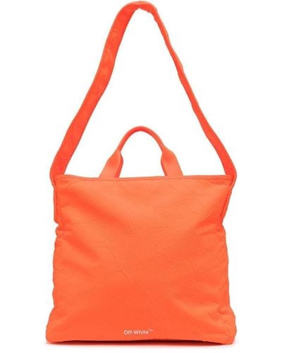 Off-White c/o Virgil Abloh Grand sac cabas à logo imprimé - Orange