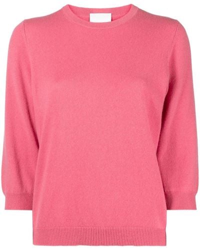 Allude Half-sleeve Cashmere Jumper - Pink