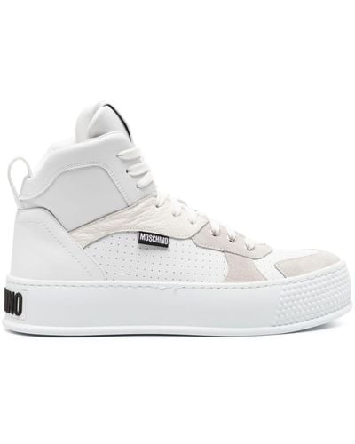 Moschino Bumps & Stripes High-top Sneakers - White