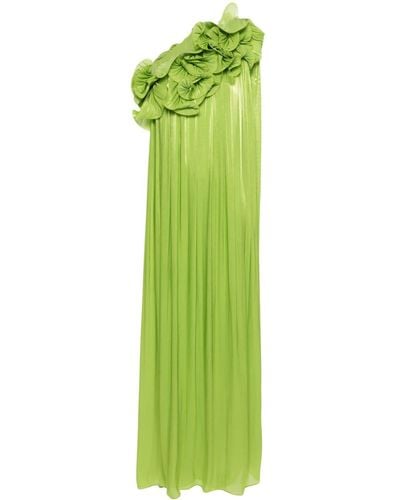 Costarellos Ruffled Georgette Gown - グリーン