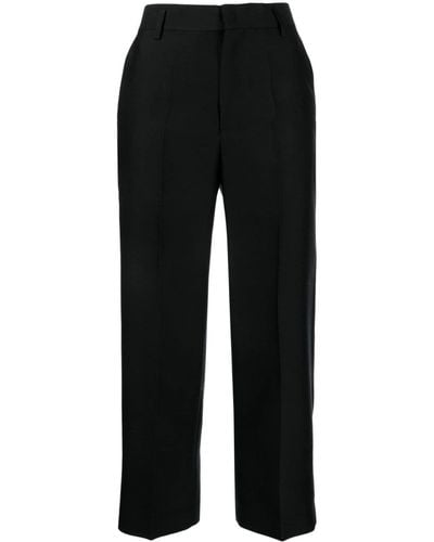 JNBY Cropped Wool-silk Trousers - Black