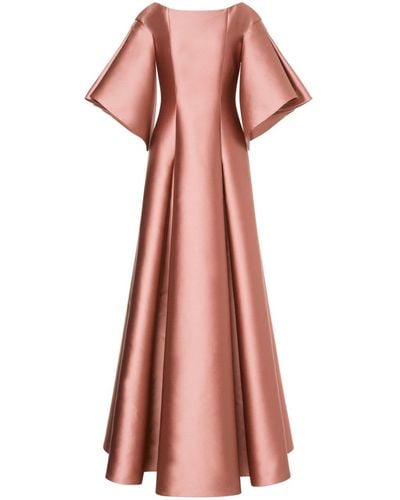 Alberta Ferretti Pleated Full-skirt Gown - Pink