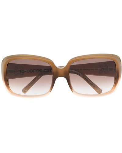 10 Corso Como Gea Rectangular Frame Sunglasses - Brown