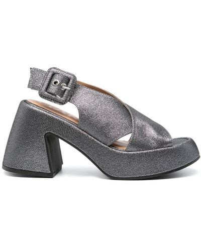Ganni 95mm Glitter Sandals - Gray