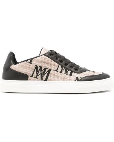 Max Mara Monogram-jacquard Sneakers - White