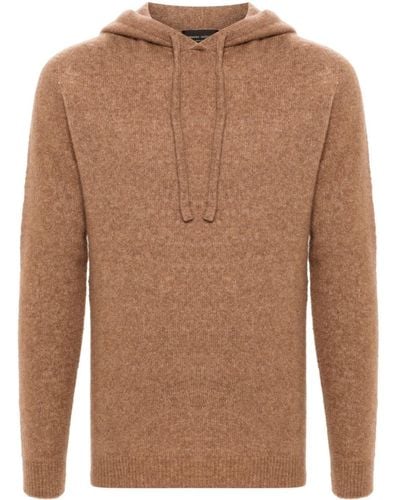 Roberto Collina Knitted Hoodie - Brown