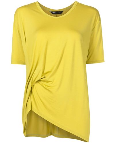 UMA | Raquel Davidowicz Asymmetrisches T-Shirt mit Raffung - Gelb