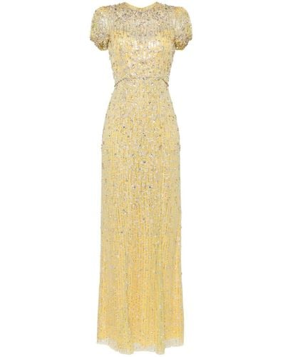 Jenny Packham Aster Crystal-embellished Dress - Yellow