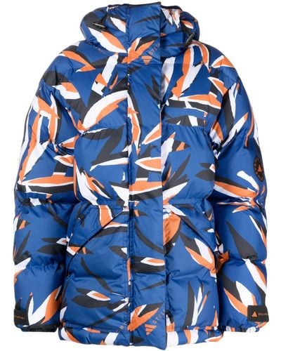 adidas By Stella McCartney Truenature Floral-print Padded Jacket - Blue