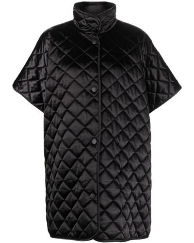 Boutique Moschino Quilted Short-sleeve Coat - Black