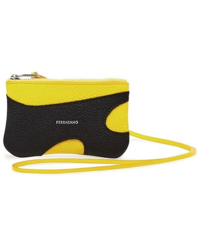 Ferragamo Cut-out Leather Cardholder - Yellow