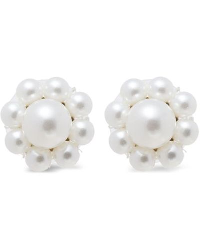 Simone Rocha Puces d'oreilles Fate Pearl - Blanc