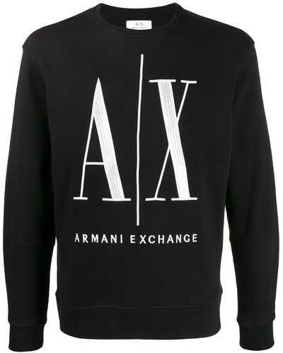 Armani Exchange ロゴ スウェットシャツ - ブラック