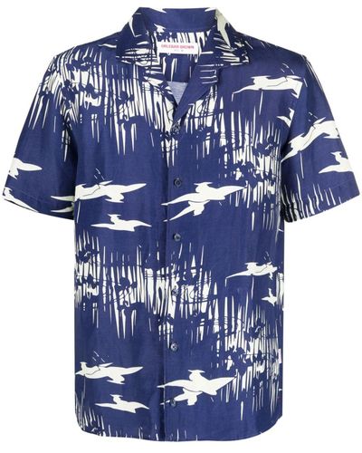 Orlebar Brown Camicia Hibbert con stampa grafica - Blu