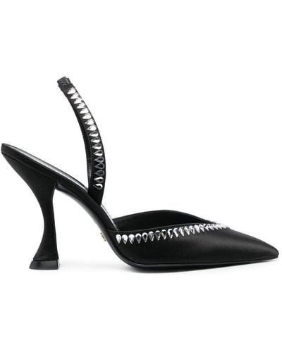 Stuart Weitzman Crystal-embellished Slingback 110mm Court Shoes - Black