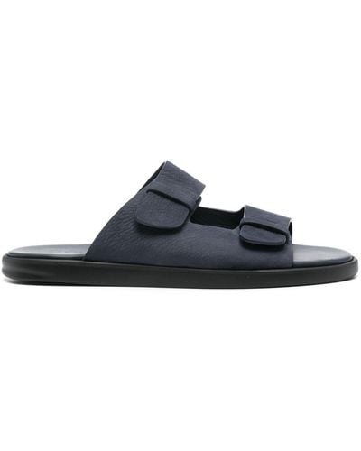 Doucal's Slip-On Leather Sandals - Blue