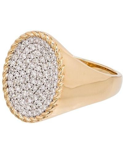 Yvonne Léon 18kt Gold Diamond Signet Ring - White