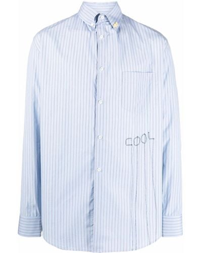COOL T.M Striped Cotton Shirt - Blue