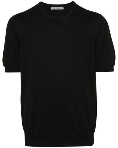 Fileria Fine-knit Short-sleeved Jumper - Black