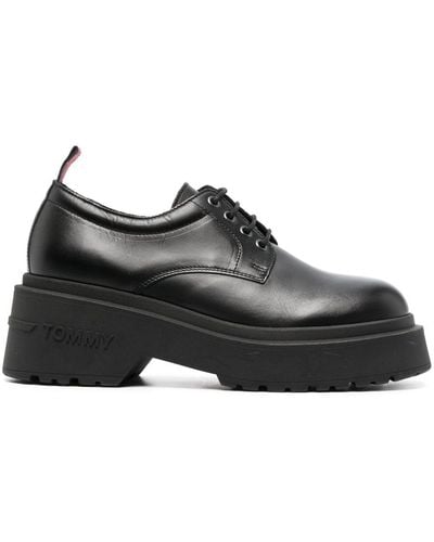 Tommy Hilfiger Ava Leather Oxford Shoes - Black