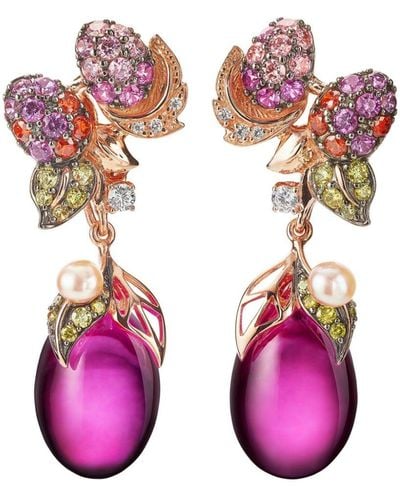 Anabela Chan 18kt Rose Gold Pinkberry Multi-stone Earrings