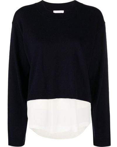 See By Chloé Layered-effect Crew Neck Sweater - Black