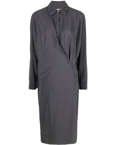 Lemaire Silk Chemisier Dress - Gray