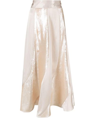 Masterpeace Sequin-panelled Midi Skirt - White