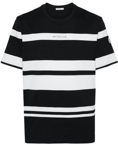 Moncler Gestreept T-shirt - Zwart