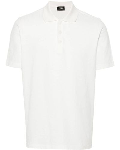 Fendi Poloshirt mit FF-Muster - Weiß
