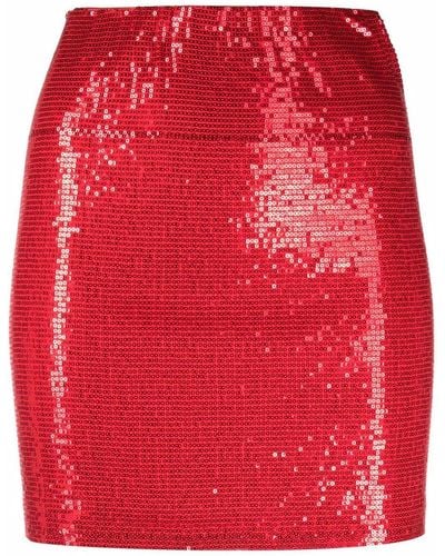 Atu Body Couture Sequin-embellished Fitted Mini Skirt - Red