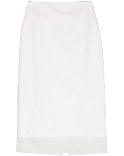 Sportmax Double-layer Pencil Skirt - White