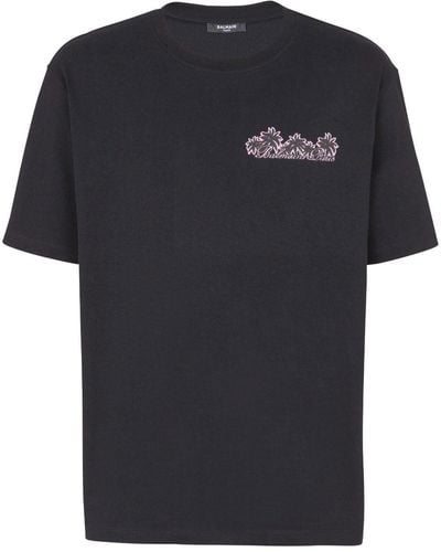 Balmain T-shirt Met Print - Zwart