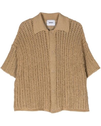 Bonsai Shortsleeve Open-knit Cardigan - ナチュラル